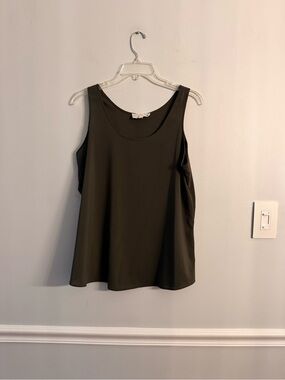 Pink Republic Women's Olive Green Scoop Neck Tank